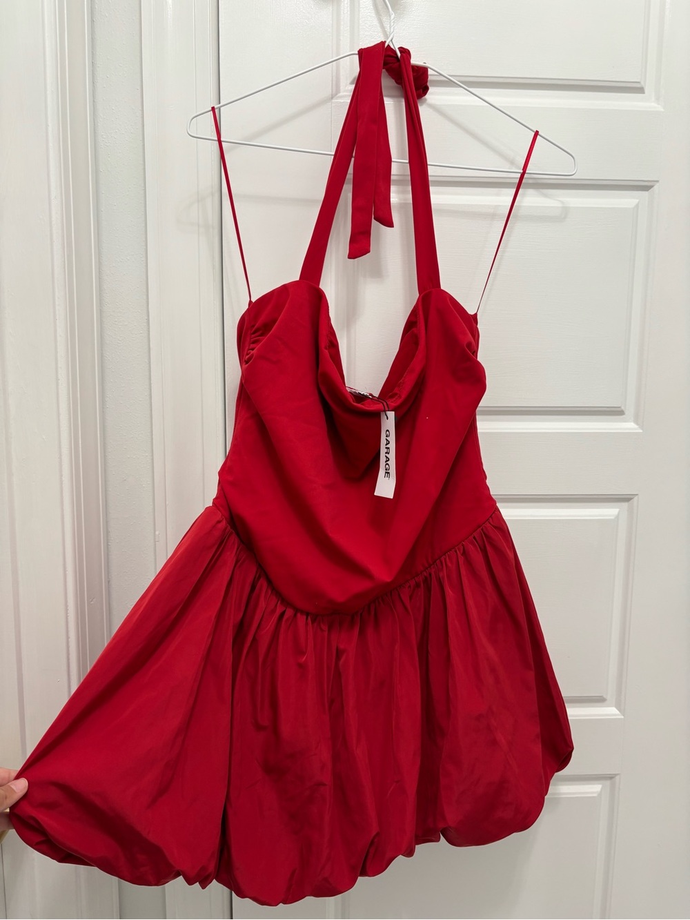Garage Red Halter Cowl Babydoll Chemise Dress